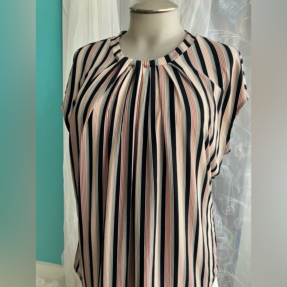Liz Claiborne Black and White Striped Blouse
